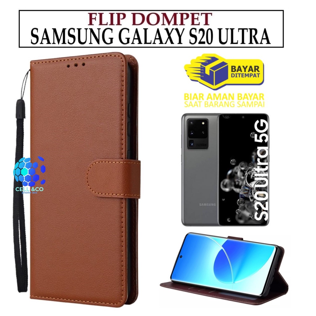 SAMSUNG GALAXY S20 ULTRA CASE FLIP LEATHER WALLET PREMIUM FLIP CASE BUKA TUTUP KESING HP CASING FLIP CASE WALLET SAMSUNG GALAXY S20 ULTRA