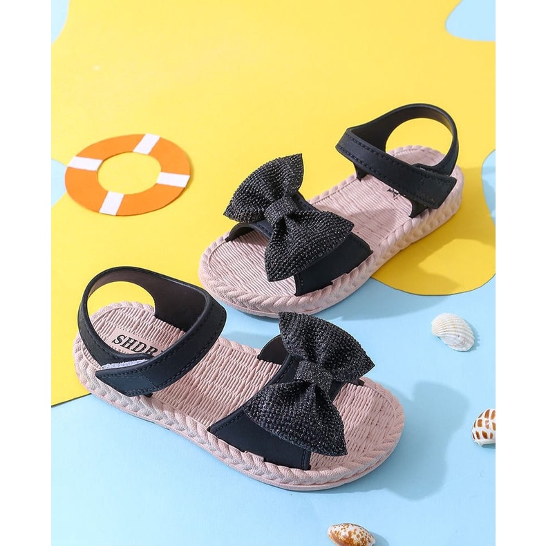 GROSIRTAS LV0203 Sandal Selop Anak Perempuan Import Motif Pita Bertali