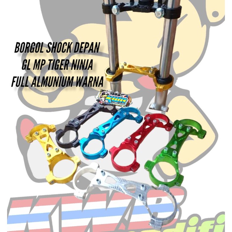 Borgol shock depan cb gl mp tiger ninja full almunium stabilizer shock skok depan gp mp tiger ninja satria fu full almunium warna lengkap