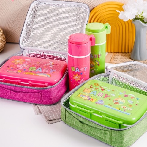 Tas tempat kotak penyimpanan tupperware toples bekal set lunch bag box makanan makan yooyee botol mi