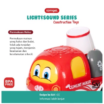 BABIESFIRST IQMS1029 ANGEL LIGHT SOUND CONSTRUCTION TRUCK TOYS