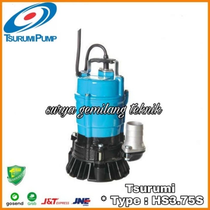 Pompa Celup Tsurumi Hs3.75S Mesin Pompa Celup Air Kotor Submersible