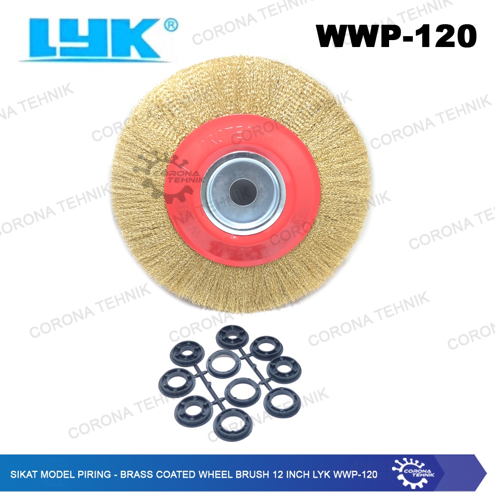 WWP-120 - Sikat Model Piring - Brass Coated Wheel Brush 12 Inch LYK