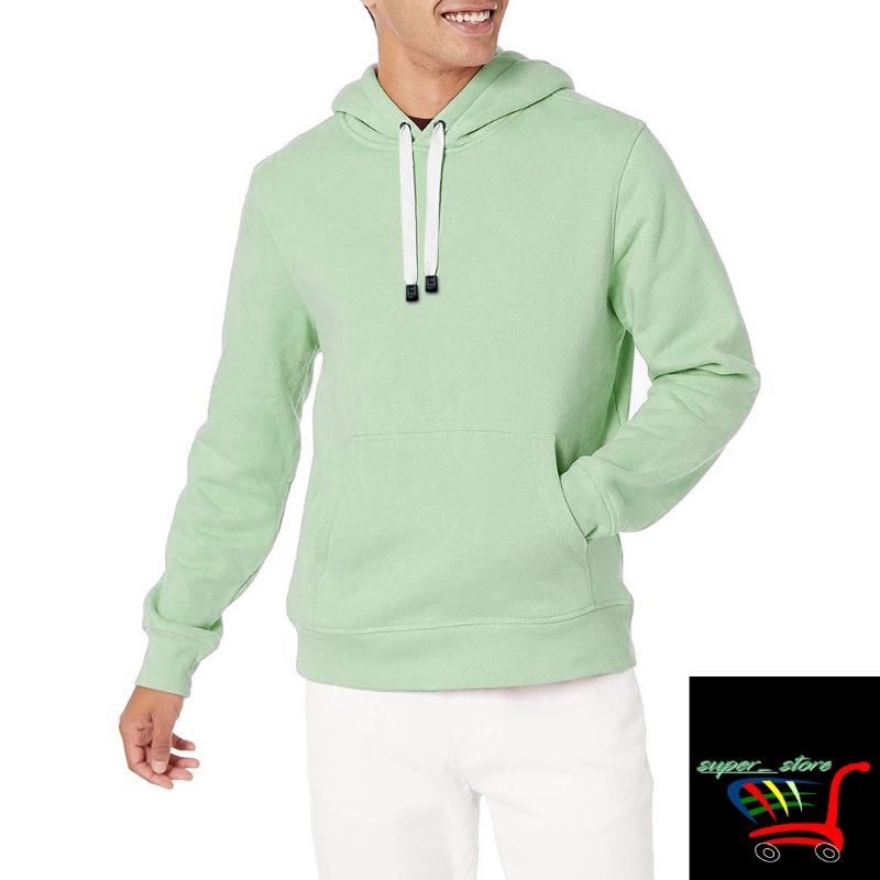 Hoodie ijo mint polos bahan cotton fleece tebal bisa di gunakan oleh pria maupun wanita uniseks size