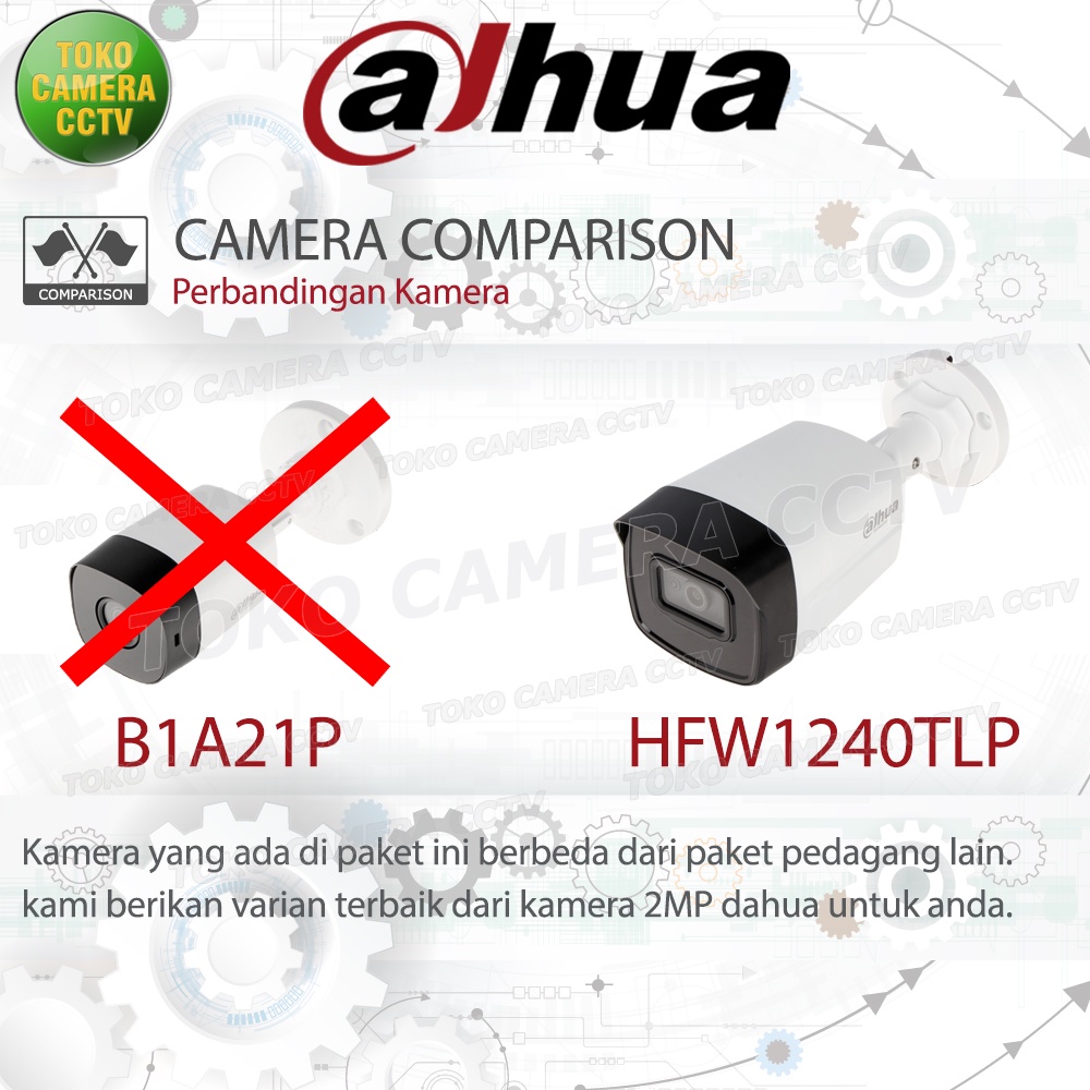 PAKET CCTV DAHUA 2MP 4 CHANNEL 2CAMERA