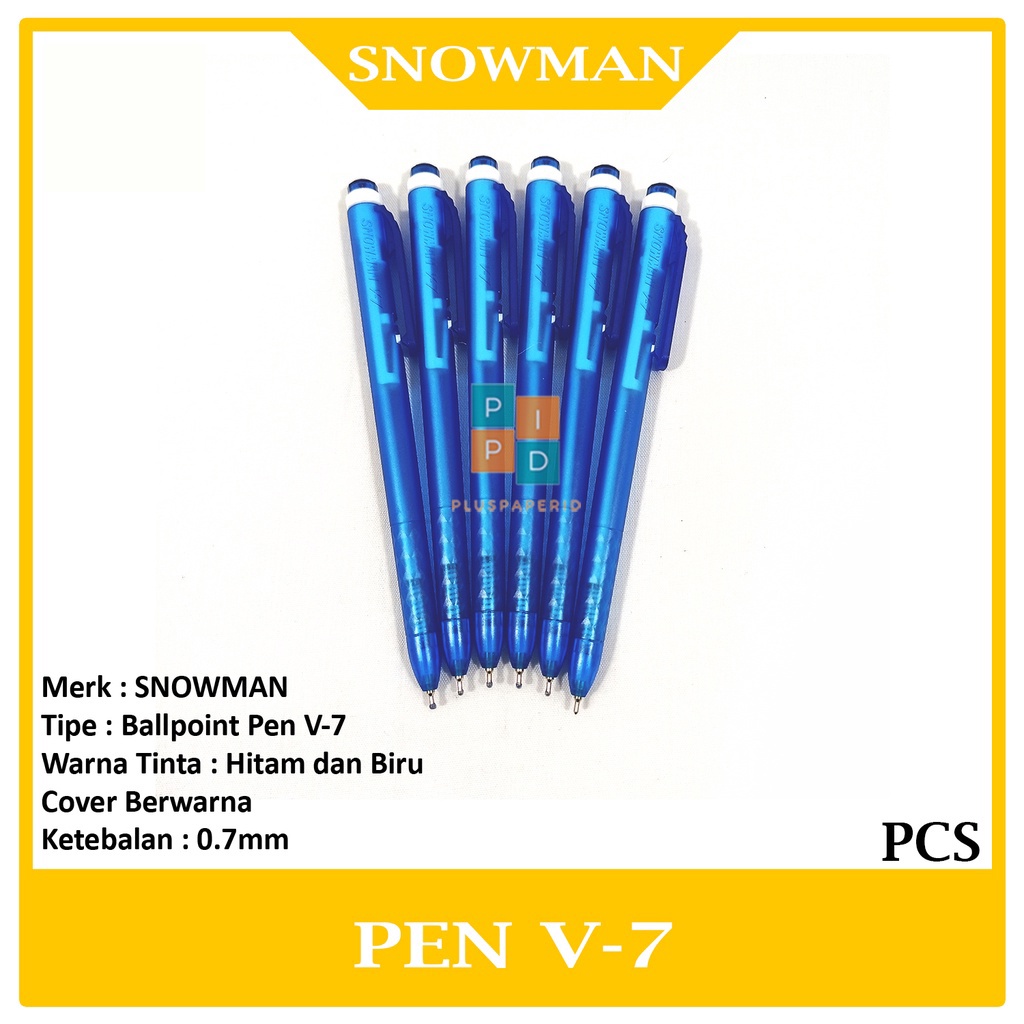 

SNOWMAN Pulpen Semi Gel V-7 Retractable Pen 0.7mm-Pcs