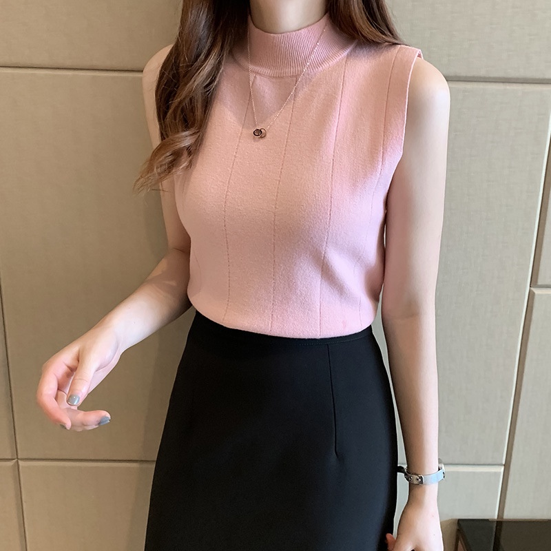 LIDYA Turtleneck Tanktop Import Blouse Korean Style Wanita