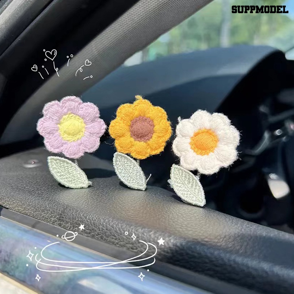 [Dekorasi] Ornamen Bunga Matahari Dengan Per Anti Goyang Konsol Tengah Otomatis Sunflower Decor Untuk Mobil