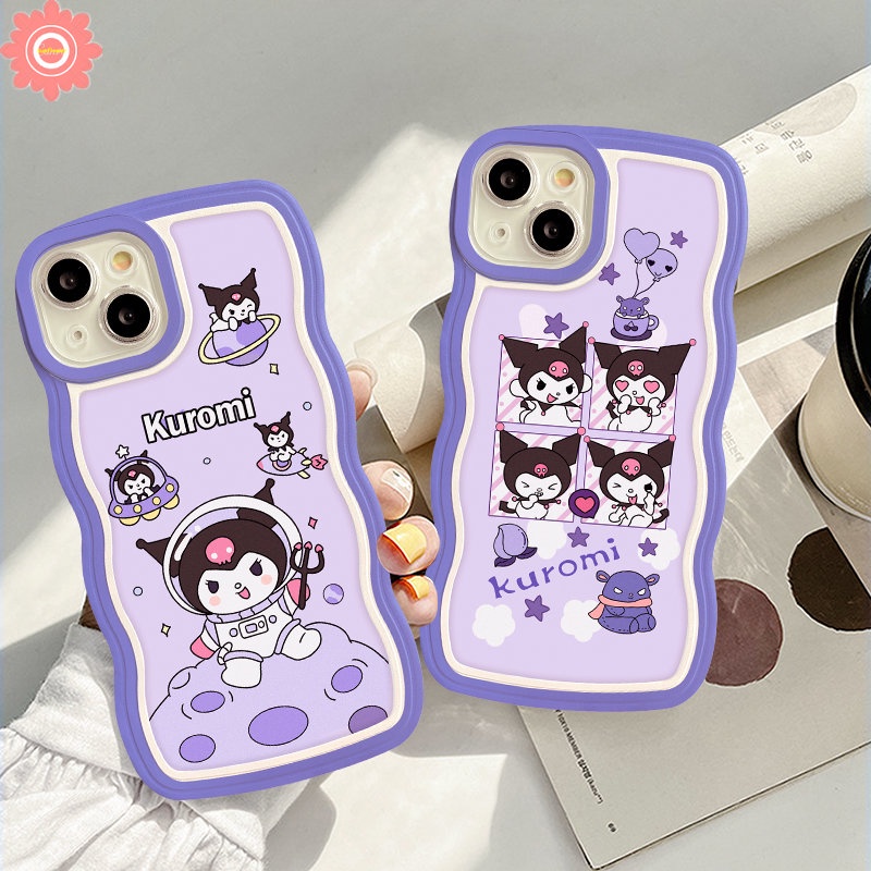 Cute Space Astronaut Case Compatible for iPhone 13 11 12 XR 14 Pro Max 8 7 Plus 6 6s Plus 14 Plus X XS Max SE 2020 Cartoon Kuromi Soft Wavy Edge Cover