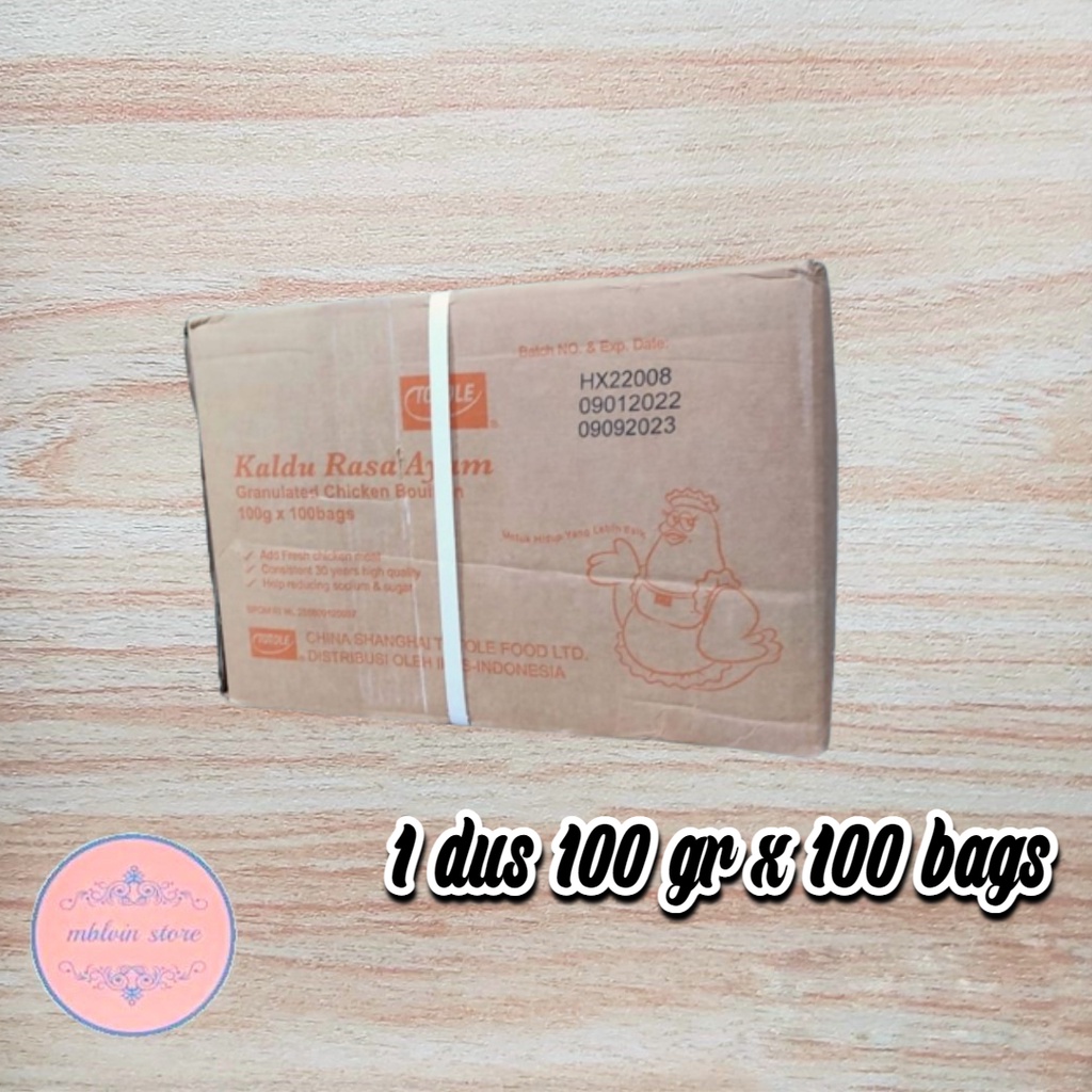

Totole Kaldu Ayam 100 gram 1 Dus isi 100 Pcs