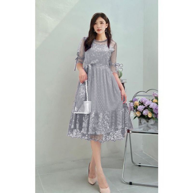 DRESS WENDY PESTA  NATAL A-LINE KOREAN LOOK MEWAH PREMIUM / MAXI DRESS WANITA WINDY FASHION CASUAL TRENDY