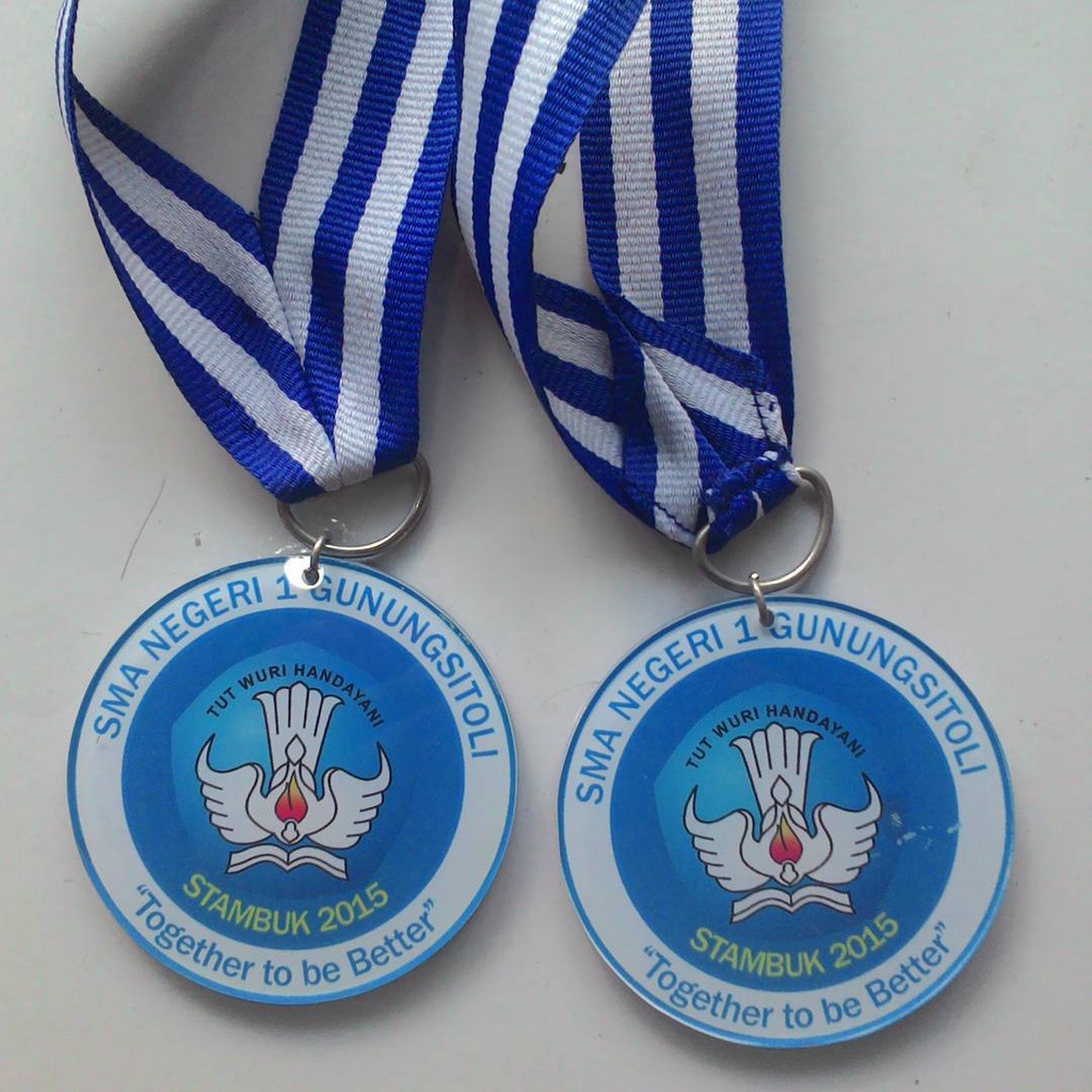 (SATUAN) - MEDALI AKRILIK PRINT UV SUDAH TERMASUK TALI MEDALI WISUDA KADO MEDALI ACARA MEDALI HADIAH