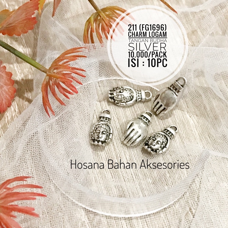Charm/bahan gelang/gelang warna silver Budha