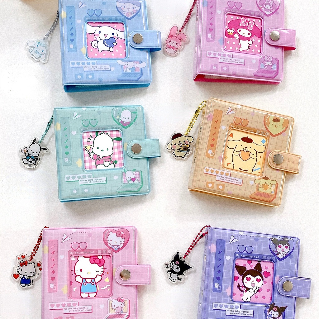 Album Foto Sanrio 3inch 40saku Dengan Liontin Lucu Foto Idol Loose-leaf Binder Storage Book Photocard Holder Koleksi Kartu