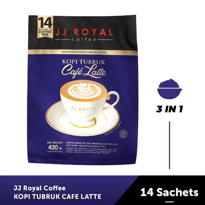 

[BISA COD] Coffee/Kopi JJ Royal Kopi Tubruk Cafe Latte Bulk Bag 14 Sachets