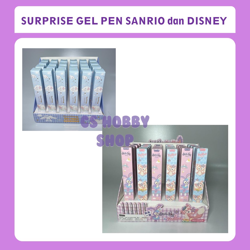 

Surprise Gel Pen Sanrio Cinnamoroll dan Disney Stella Lou Lina Bell