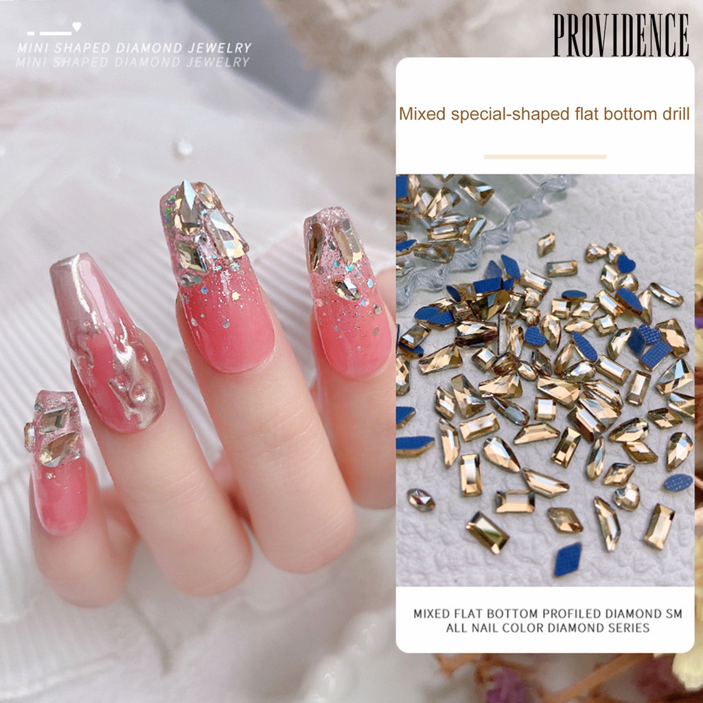 Providence 1pak Pesona Kuku Tiga Dimensi Bersinar Mewah Mudah Diterapkan Pengerjaan Halus DIY Nail Art Tahan Lama 3D Berlian Imitasi Dekorasi Kuku Salon Kuku
