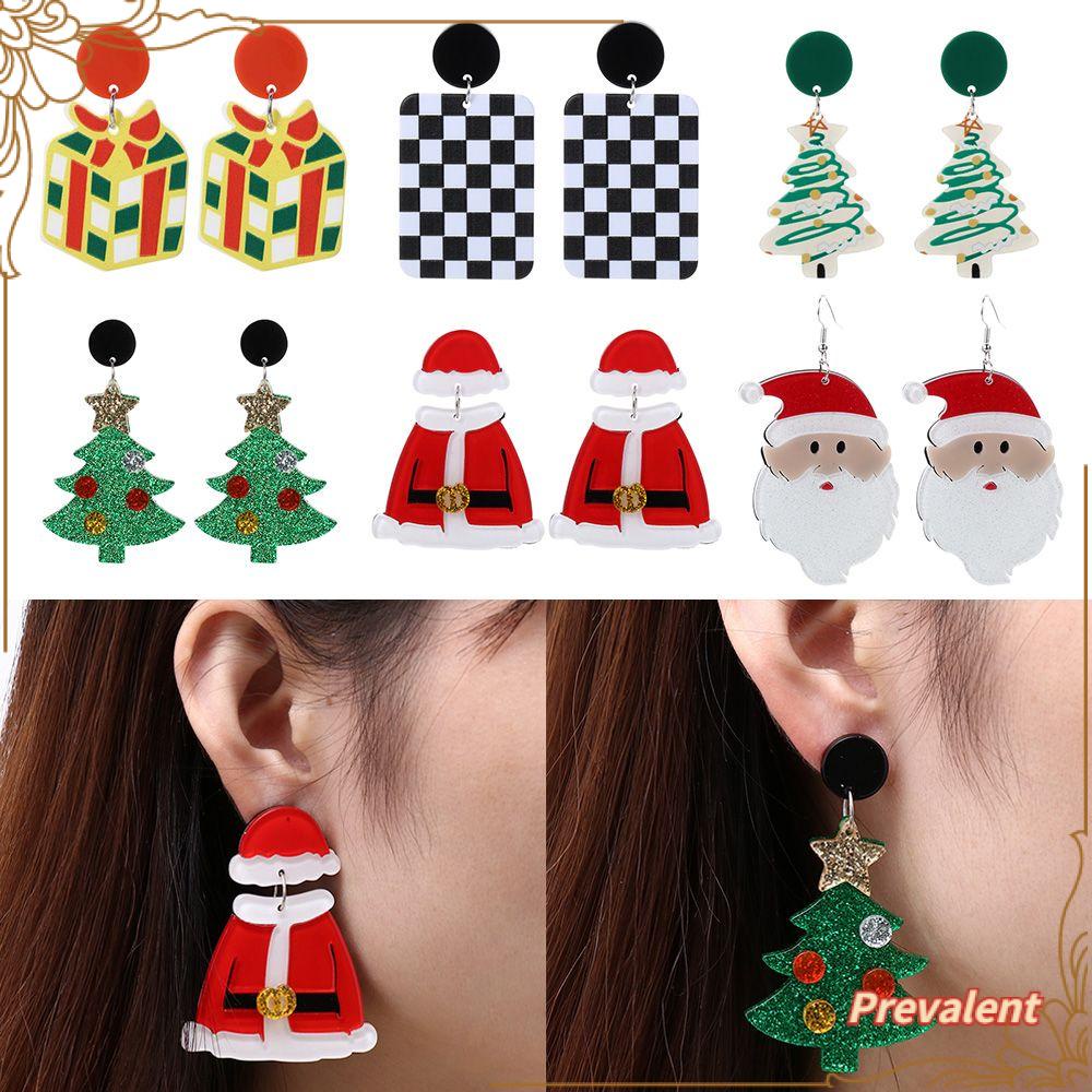 Preva Anting Natal Anting Perhiasan Fashion Snowflake Snowman Xmas Hadiah Akrilik