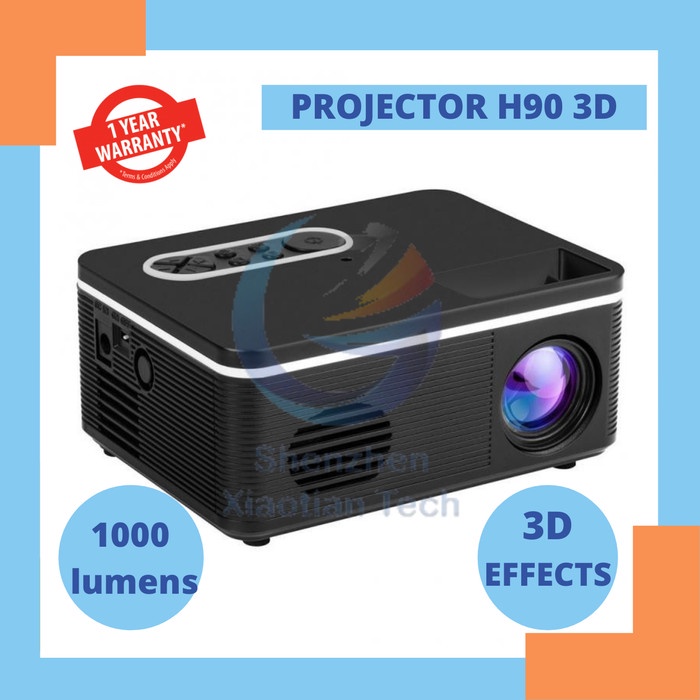 H90 Projector Proyektor H90 Mini Proyektor H90 1000 Lumens