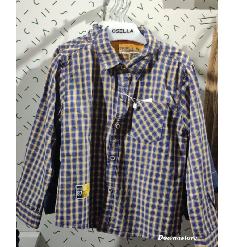 Osella kids Kemeja Flanel lengan panjang anak laki-laki (4-14tahun)