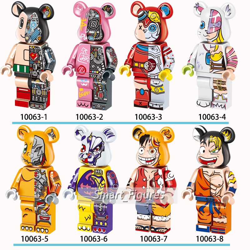 [Hot Sale]brickbear Minifigures Santa Claus Bear Elk Bear Luffy Bear Goku Bear Snowman Beruang Mini Angka Mainan Hadiah