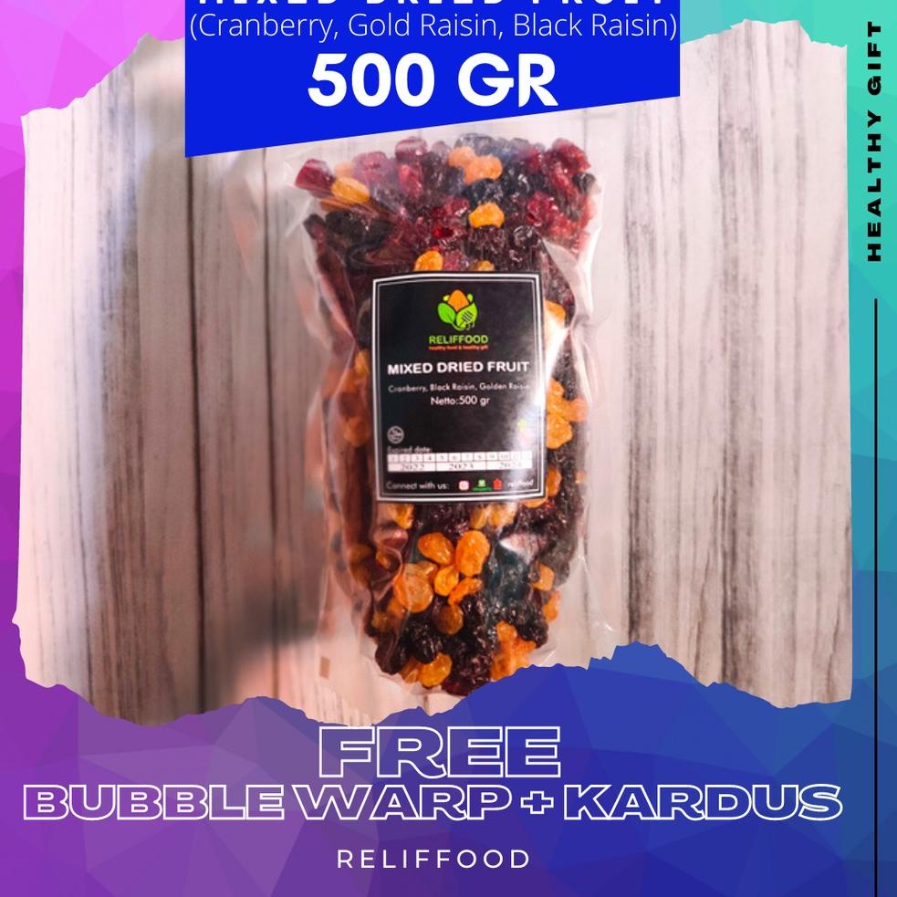 

Terlaris MIX RAISIN 500 GRAM (Cranberry, Black Raisin, Golden Raisin) BUAH KERING CAMPUR ✚