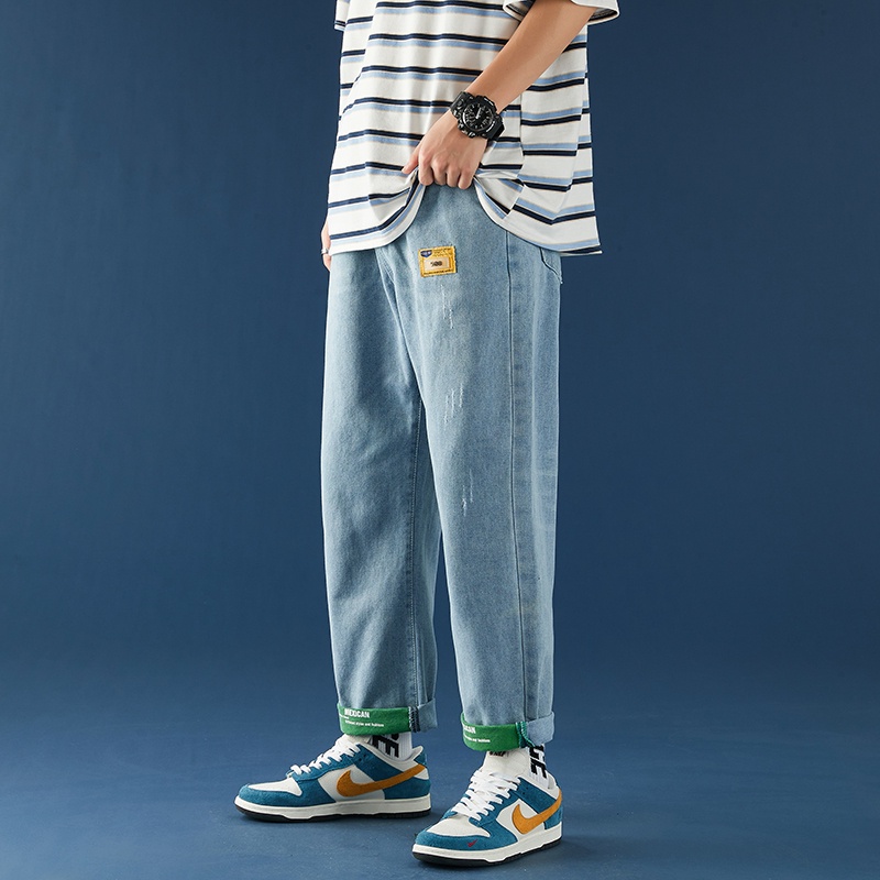 Celana Jeans Pria Celana Denim Celana Cowok Versi Korea Dari Kaki Yang Ramping K107A