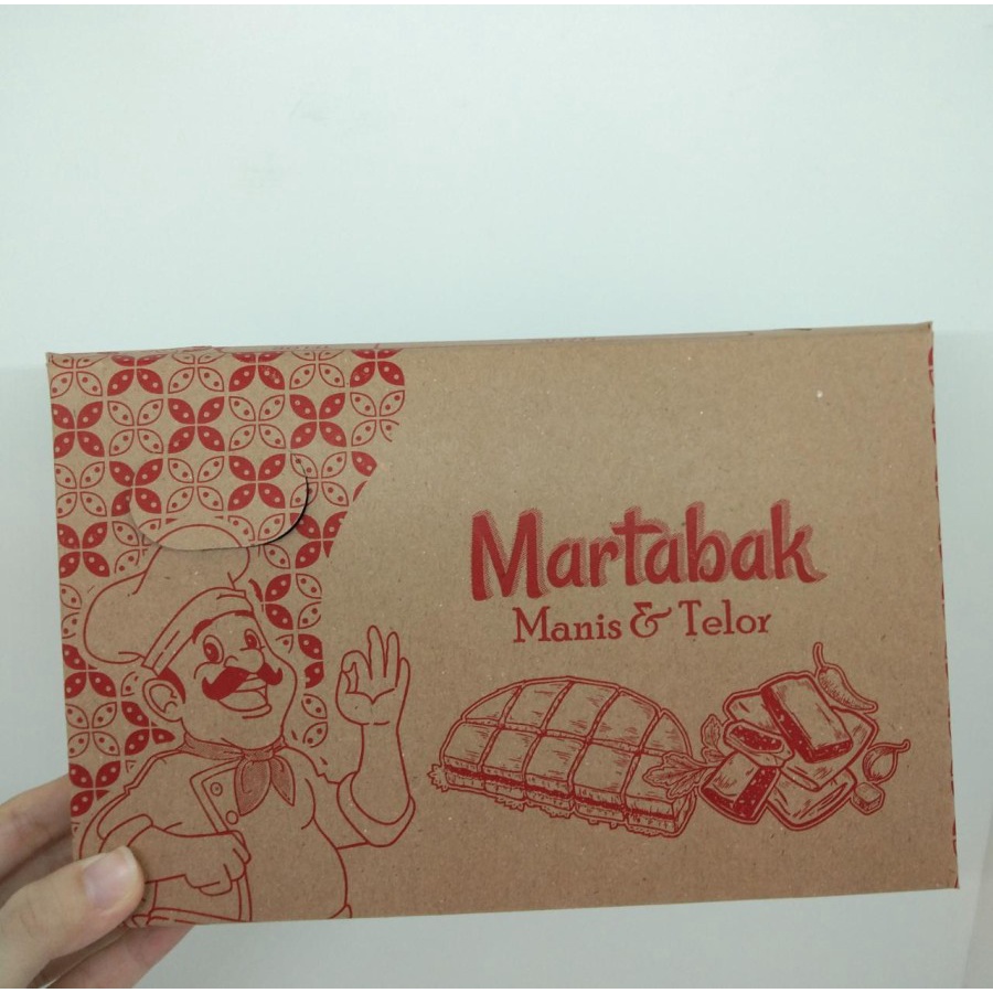 

10pcs KOTAK MARTABAK BOX KRAFT MOTIF 21x13,5x4cm LAMINASI