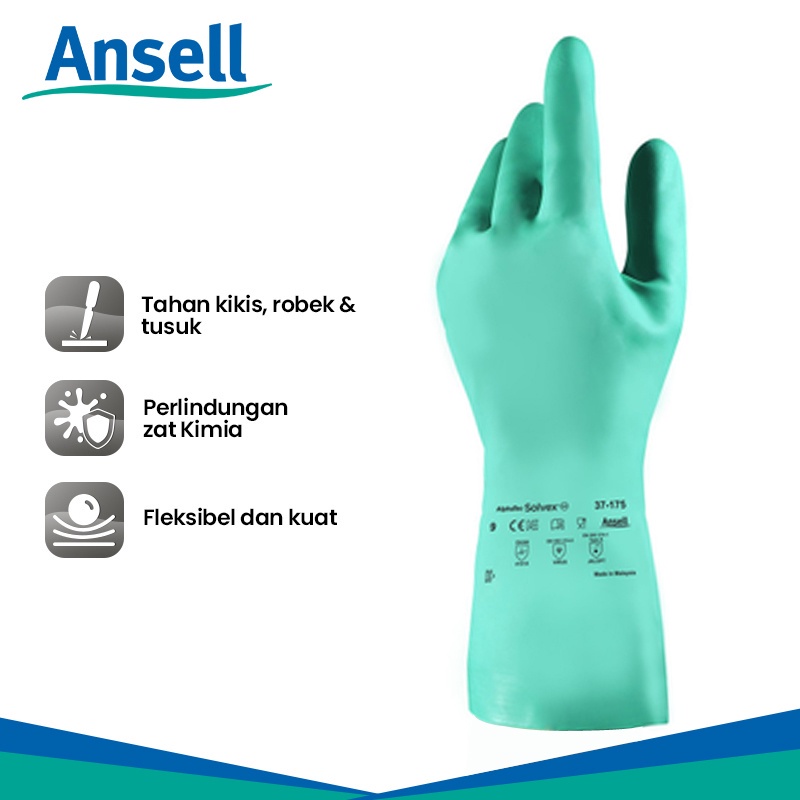 Sarung Tangan Karet - Merk ANSELL SOLVEX 37-175
