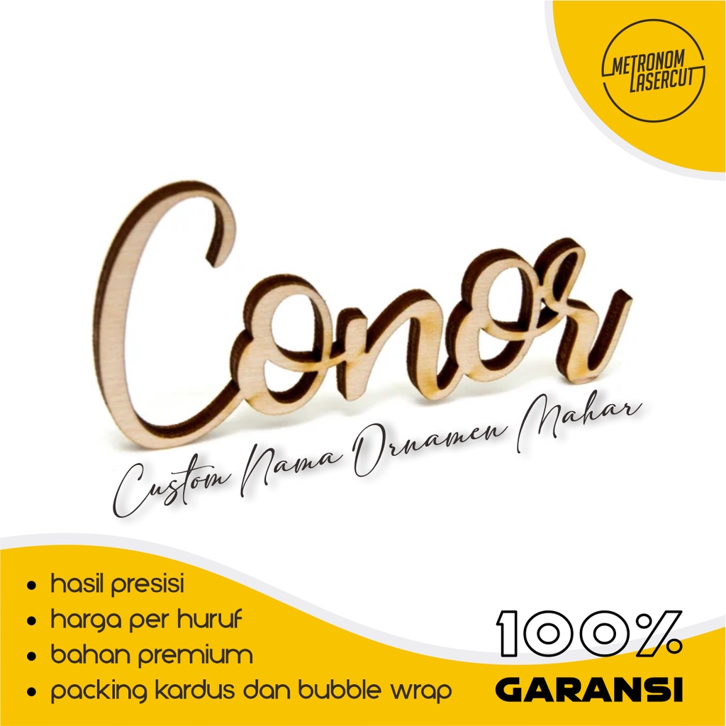Custom Nama Kayu / Custom Plywood / Ornamen Mahar