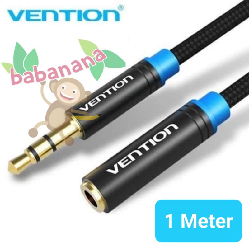 Vention B06 1M Aux 3.5mm audio cable extension male to female Hitam