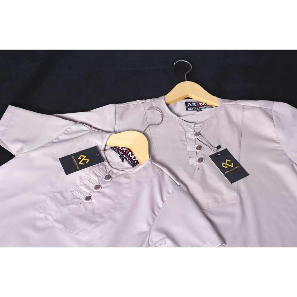 BAJU MUSLIM KOKO COUPLE  POLOS VARIASI HIJAU BOTOL AYAH DAN ANAK BAJUCOUPLEKU