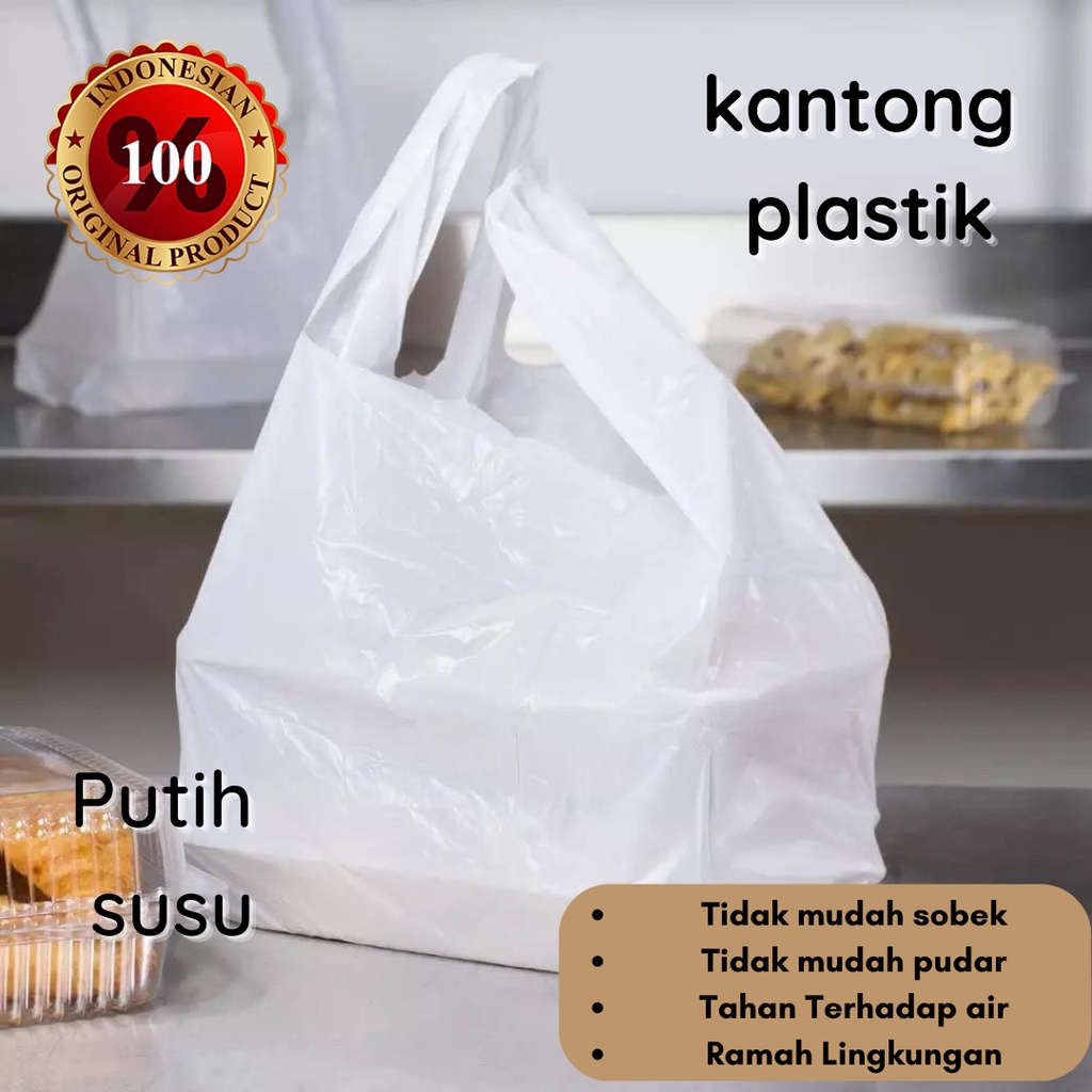 Jual BISA COD KANTONG PLASTIK KRESEK PUTIH SUSU 35X55 BERAT 500 Gr BISA CUSTOM UKURAN WARNA