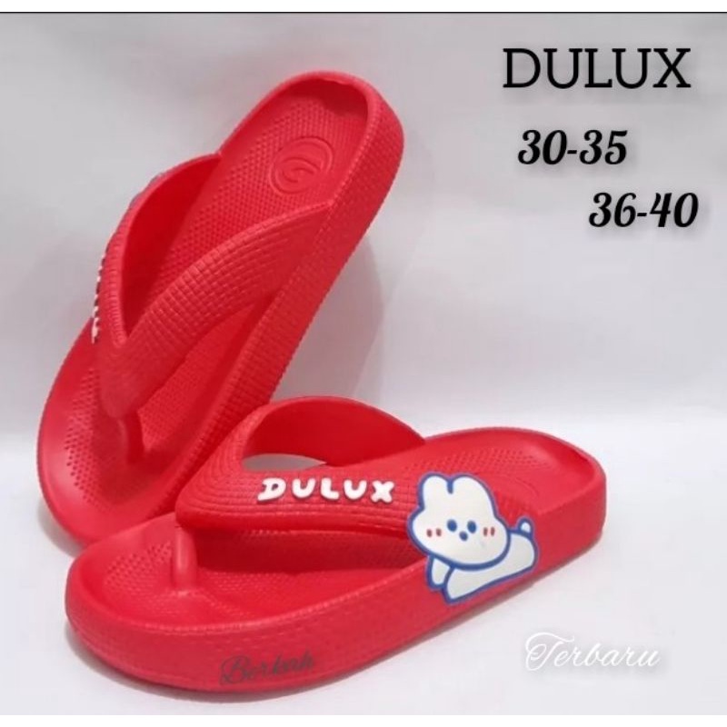 sandal jepit karet dulux anak perempuan-dewasa motif terbaru ukuran 30-40