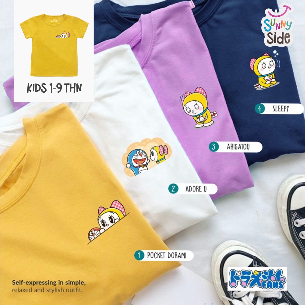 Sunnyside Kaos Anak Pendek - Karakter Favorit 4 - 9 Tahun Unisex Laki laki dan Perempuan