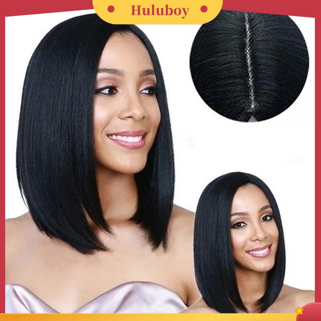 Wig Rambut Pendek Lurus Model Bob Untuk Cosplay Wanita