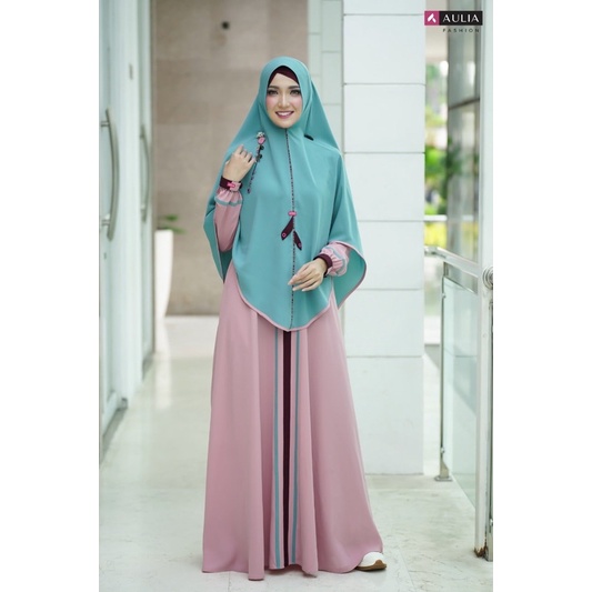 SET GAMIS AULIA FANIA PINK JUNGGLE GREEN/AULIA FASHIO/GAMIS SYAR’i