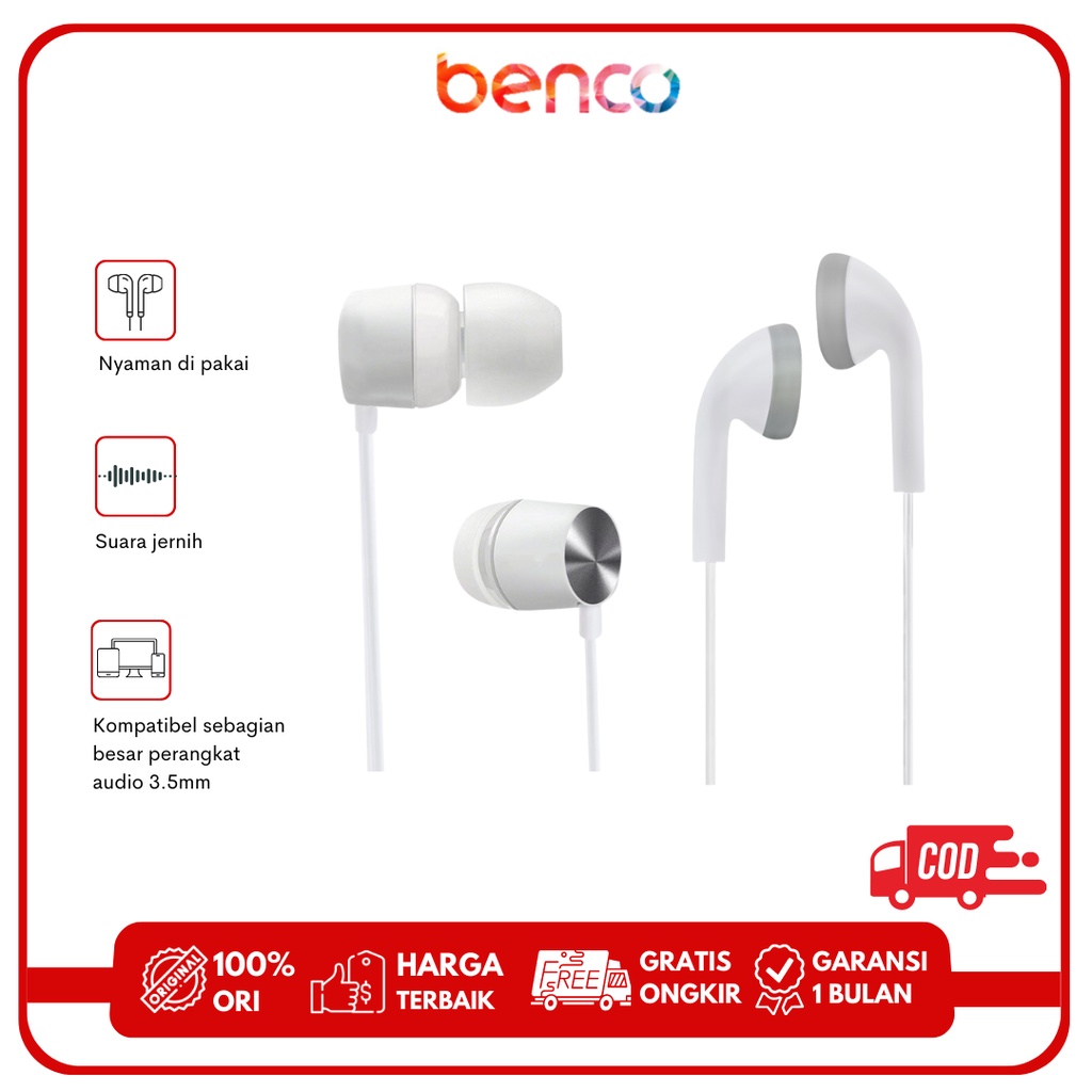 BENCO LAVA Wired Earbuds with Microphone Comfortable Lightweight in Ear Headphones