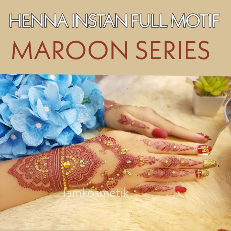 HENNA INSTAN FULL MOTIF MAROON