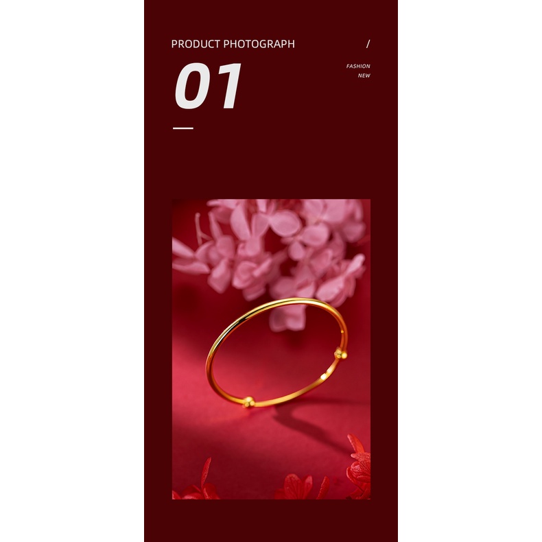 Goldkingdom Perhiasan Fashion Emas Asli Kadar 375 Bangkok Aksesoris Ready Stock Diy Manik Halus Universal Gelang Edisi Ringan Gelang Wanita Minimalis