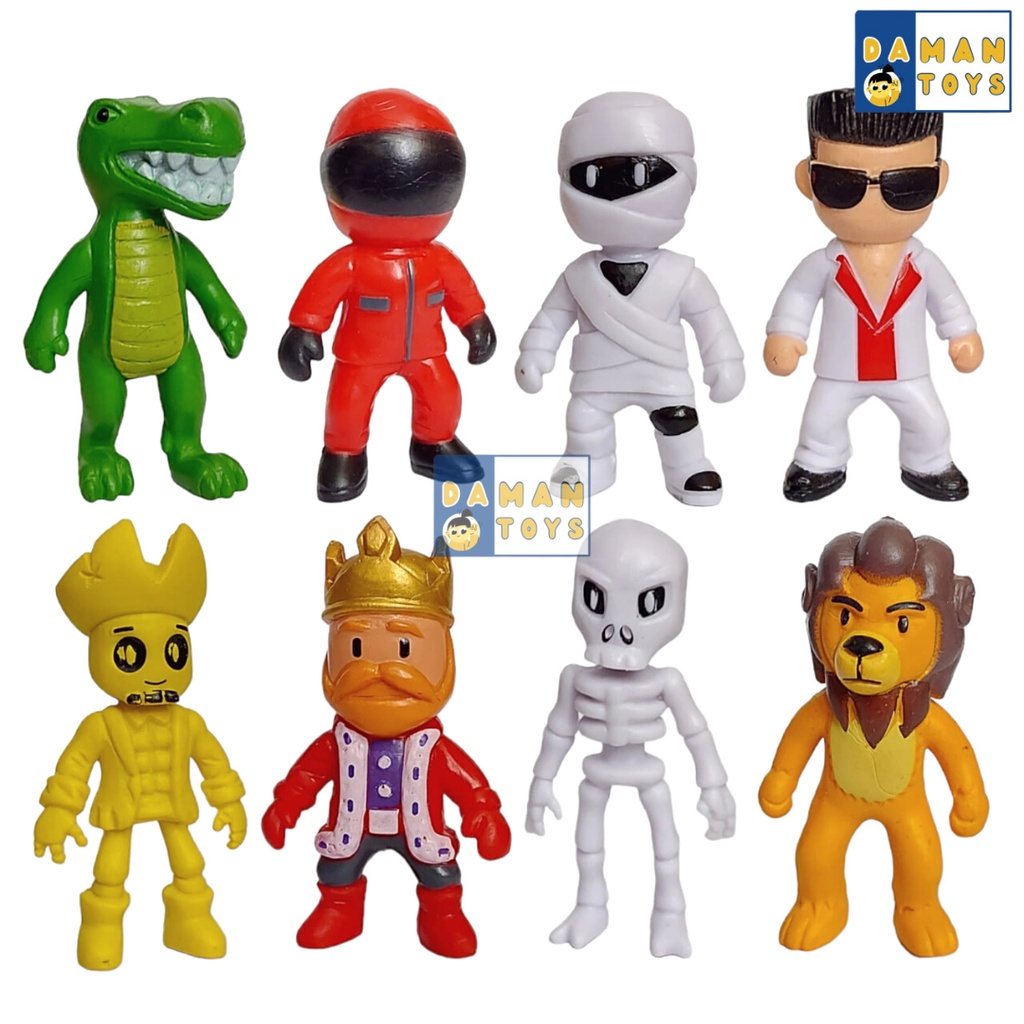 Mainan Pajangan Stumble Guys Astronaut Vaquero Pirate Dinosaur Leon Shark Mummy Gladiator Ninja Dragon Action Figure