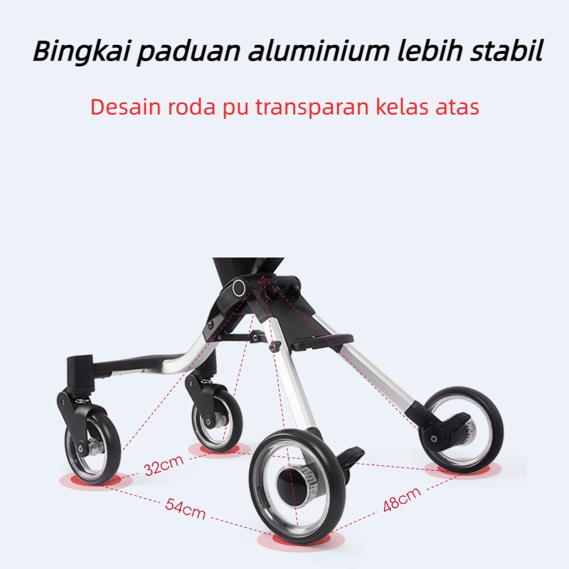 Stroller Baby 2 Way Lightweight Foldable / Kereta Dorong Bayi cabin size