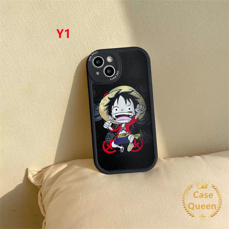 IPHONE Case Kompatibel Untuk Iphone11 14 13 12 Pro MAX 7 6s 14 8 6 Plus XR X XS MAX SE 202 Anime One Piece Luffy Zoro Kartun Lucu Shockproof Oval Lensa Soft Tpu Back Cover