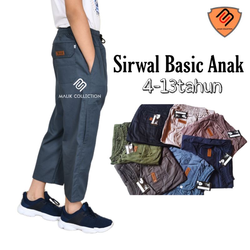 Celana Sirwal anak laki laki Sirwal Basic Premium Panjang 7 /8  Sirwal MALIK bahan drill Amerika Grade A