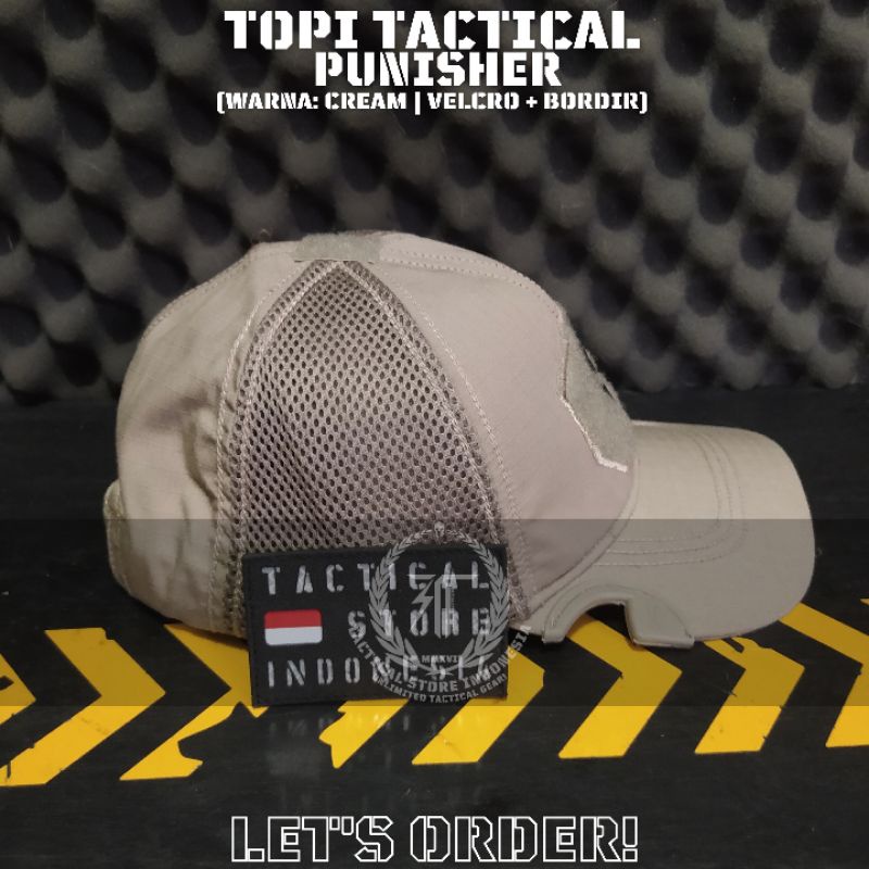 Topi Coak Tactical Punisher - Topi Tactical Velcro - Cream