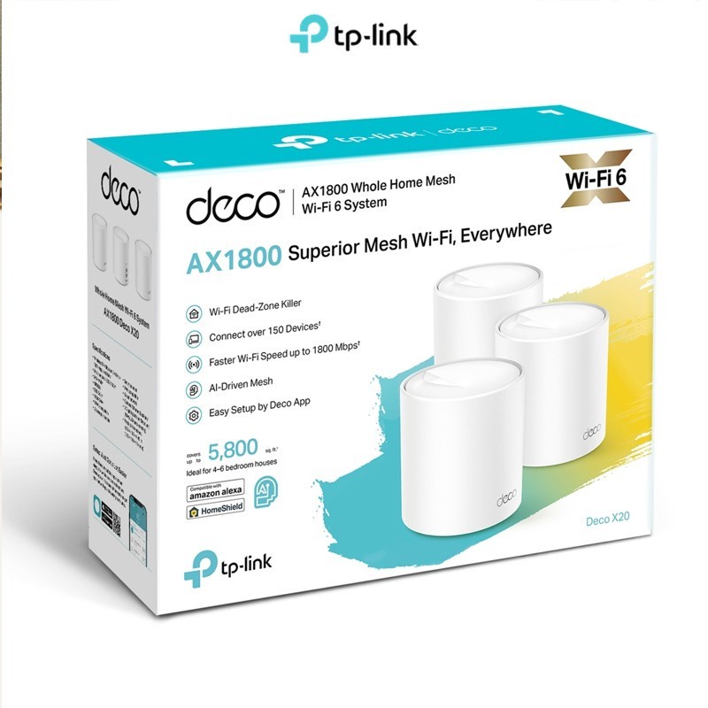 TP-LINK DECO X20 3 PACK AX1800 Whole Home Mesh Wi-Fi 6 System