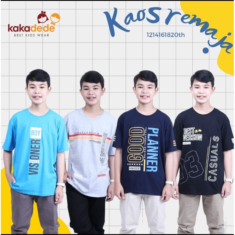 kaos Anak Remaja  kakadede Laki laki  Remaja Tanggung premium 9 10 11 12 14 16 18Tahun