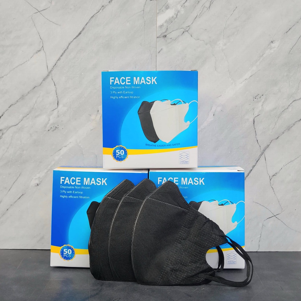 HWLB MASKER DUCKBILL GARIS IMPORT TERBARU isi 50PCS 3D | FACE MASK earloop disposable 3ply