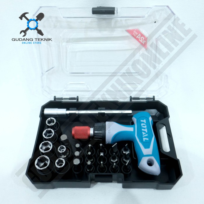 Obeng T Set 24 Pcs TACSD30186 TOTAL / Obeng T Handle Wrench Screwdriver BITS SET TACSD 30186 TOTAL