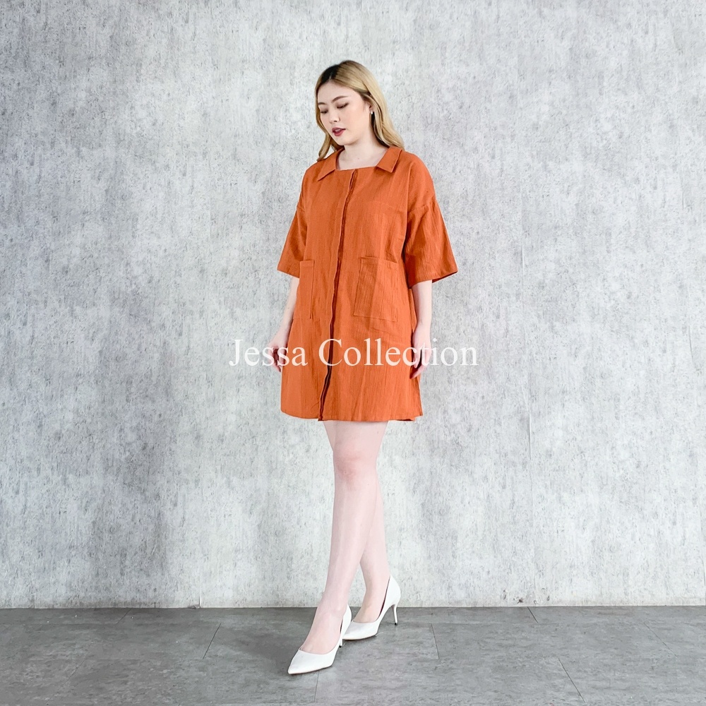 Premium Lidesa Pocket Longshirt TH 697 LINEN CRINKLE